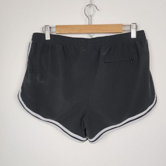 Champion Black White Stripe Elastic Waist Varsity Shorts Running Shorts Womens L - Picture 3 of 5